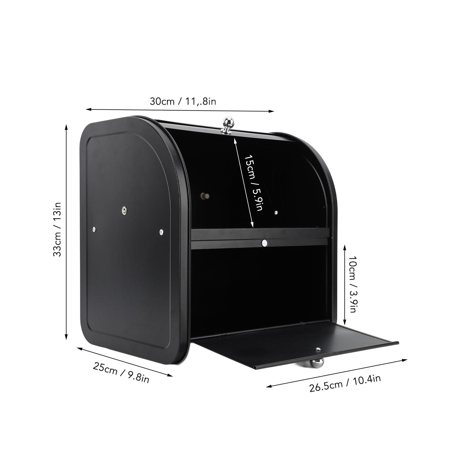 Коробка для хранения хлеба Двухслойная Металлическая Хлебница Черная Стильная Многофункциональная Углеродистая сталь Экономия места для Спальни для Кухни