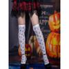 Women Thigh High Socks Over the Knee High Stockings Japanese Lolitas Cross Print Long Socks Thin Halloween Stockings