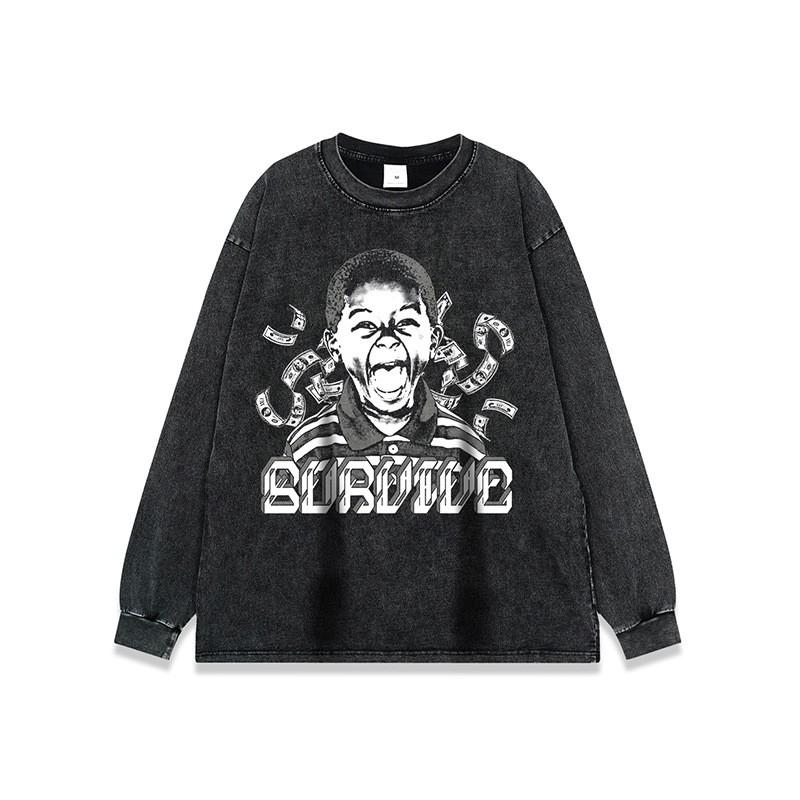 Vintage Washed Cotton Tee Unisex Oversized Streetwear Short Sleeve T-Shirt Retro Hip Hop Style