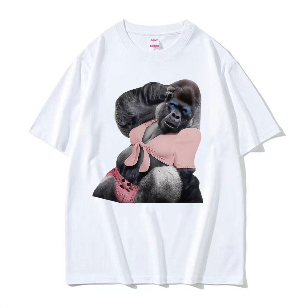 For Her Humor Funny Gorilla Meme Graphic T-shirt Men's Women Fashion Trending T Shirts Short Sleeves Oversized Hot Sale T-shirts