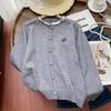 Navava Long Sleeve Knit Cardigan Flower Embroidery Lace Nk2586