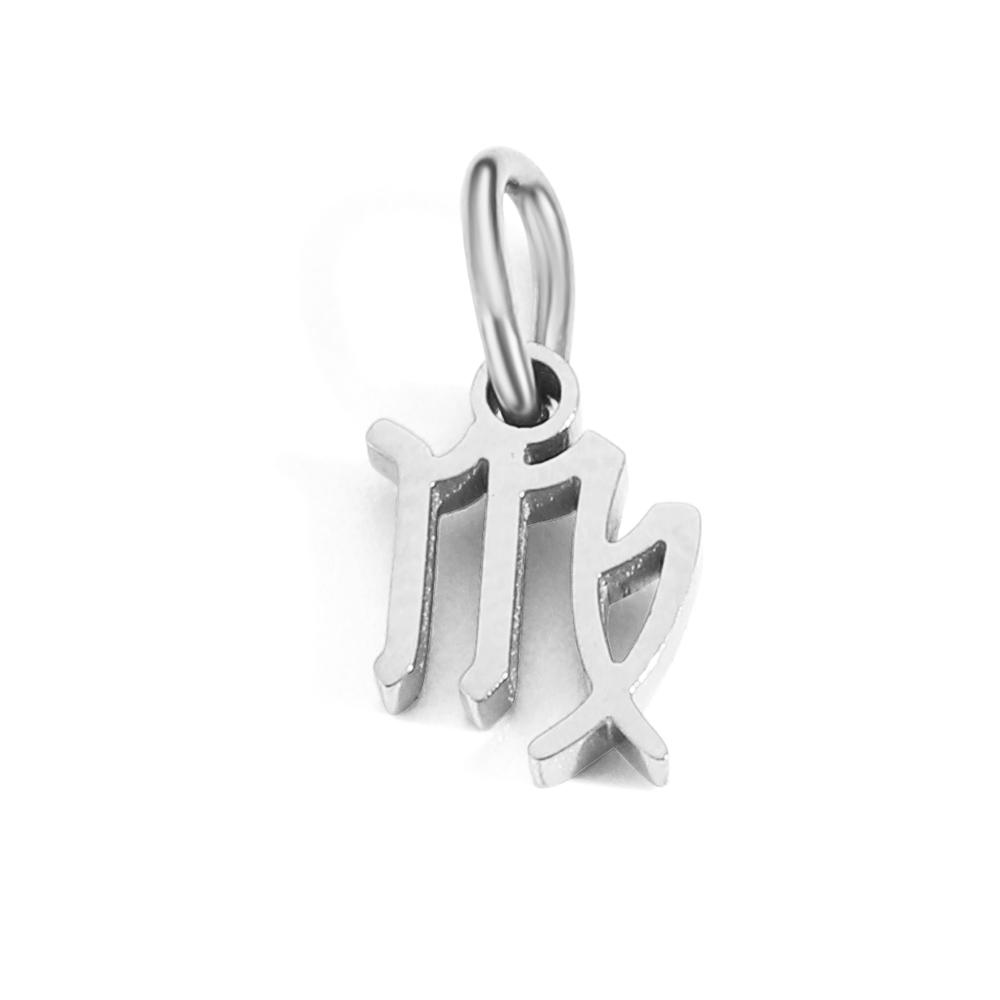 SUNIBI Stainless Steel Star Zodiac Sign 12 Constellation Pendant Accessories for Necklace Women Man Jewelry Gifts
