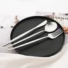 40Pcs Silver Matte Cutlery Set Knife Fork Coffee Spoon Dinnerware Set Stainless Steel Tableware Western Kitchen Flatware Set