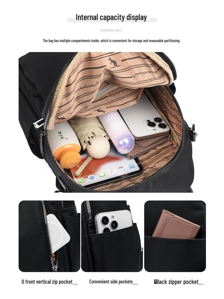 Women's Oxford Cloth Dual-Use Backpack: 2025 Large Capacity Casual Mummy Bag for Travel