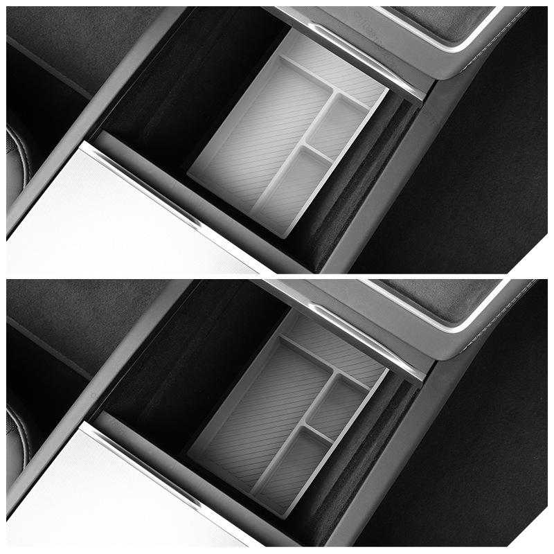For Tesla Model Y 2025+ Juniper Center Console Lower Storage Box Car Tray Organizer Accessories Tidying Black