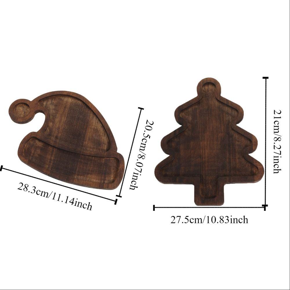 Exquisite Christmas Wooden Tray Santa Hat Snack Tray Cutting Board Fruit Plate  Hotel