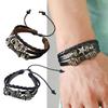 Multi Layer Leather Bracelet Adjustable Star Beaded Bangle for Women Men