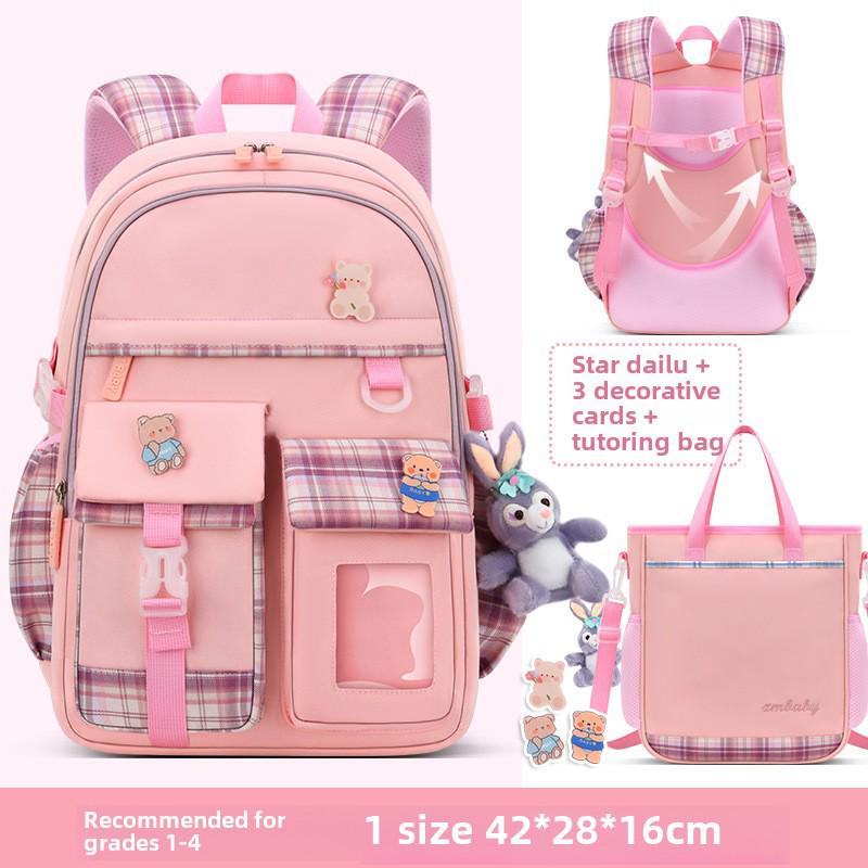 Cartoon Cute Schoolbag for Elementary Girls In Grades 1-6: Lightweight Backpack