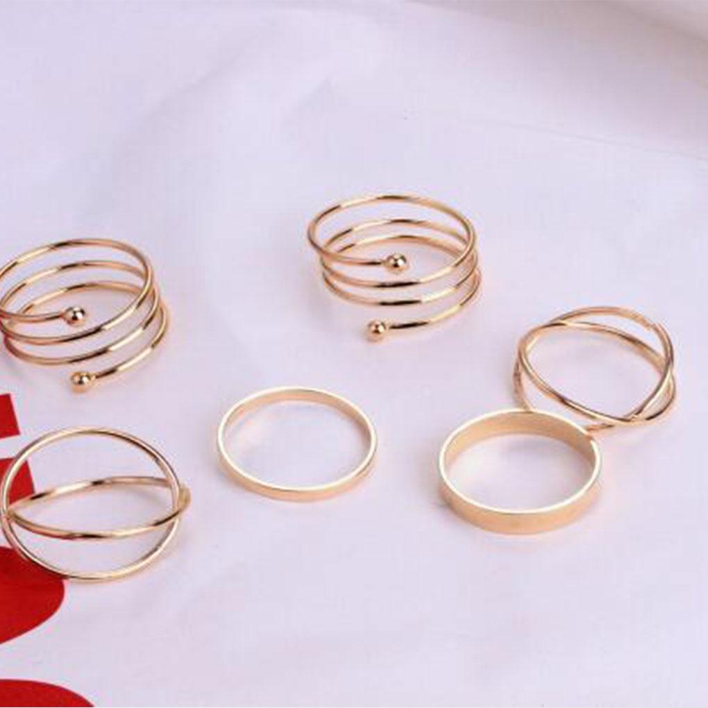 6 Pieces Girls Ring Set Adjustable Joint Jewellery Alloy Opening Decoration Elegant Rings Accessories for Birthday Party