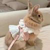 Rabbit Walking Harness With Rope Reinforced Stitching Chew Resistant Polyester Vest For Small Animal Safe And Secure
