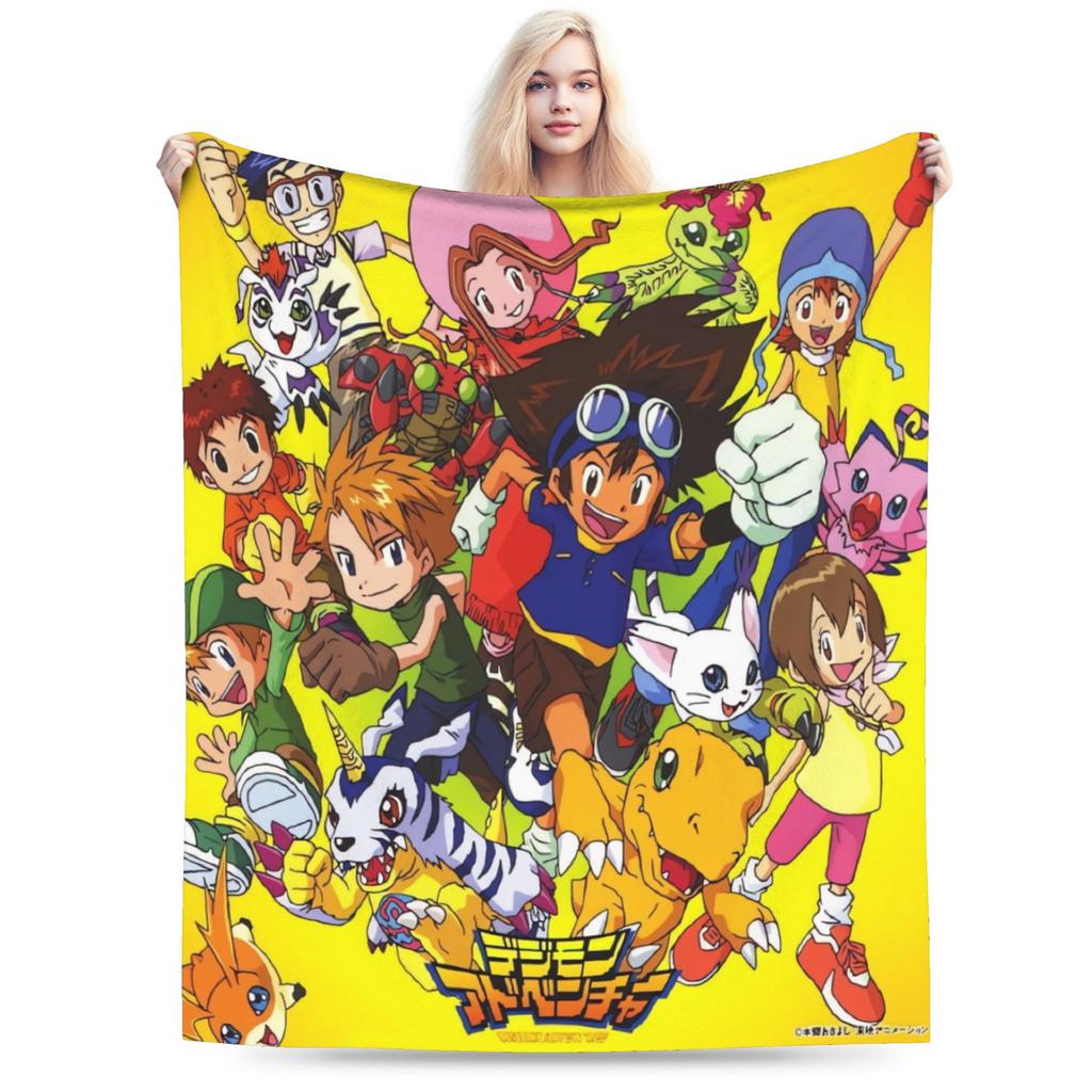 Digimon Adventure Blanket Quality Super Soft Bedding Throws Spring Children Home Decor Street Trend Bedspread