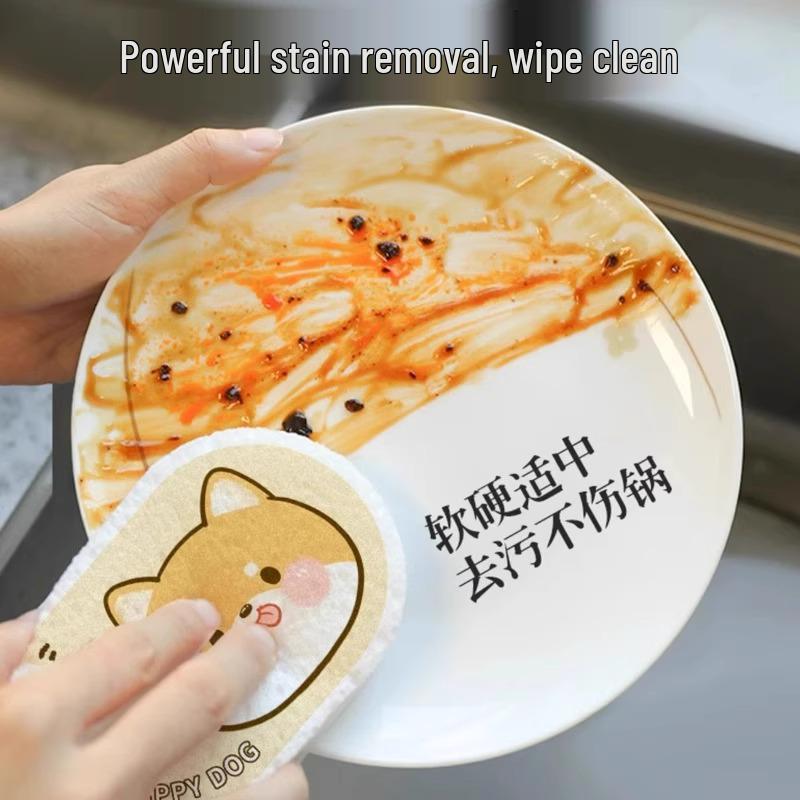 Improved Thickened Wood Pulp Sponge: Natural Absorbent, Compressed Dishwashing Pad for Kitchen.
