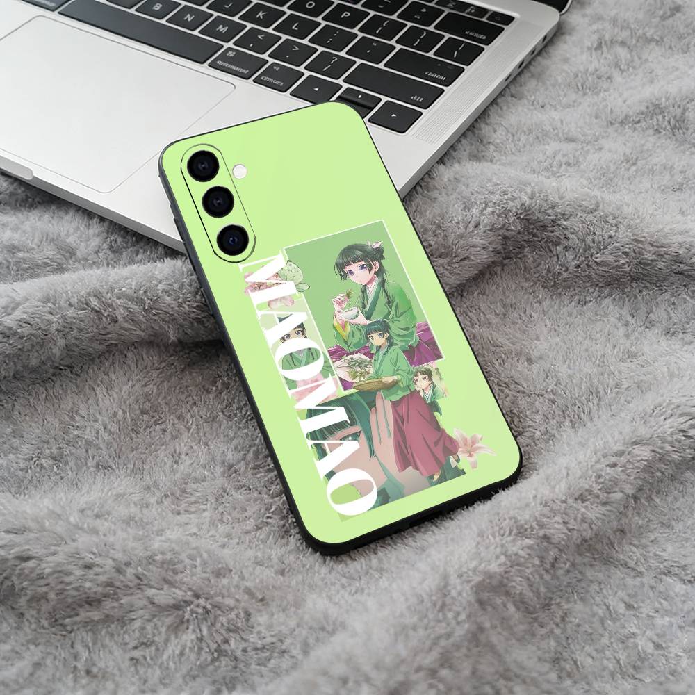 Apothecary Diaries Maomao Black Soft Silicone Phone Case for Samsung Galaxy A73, A71, A72, A70, A53, A52, A51