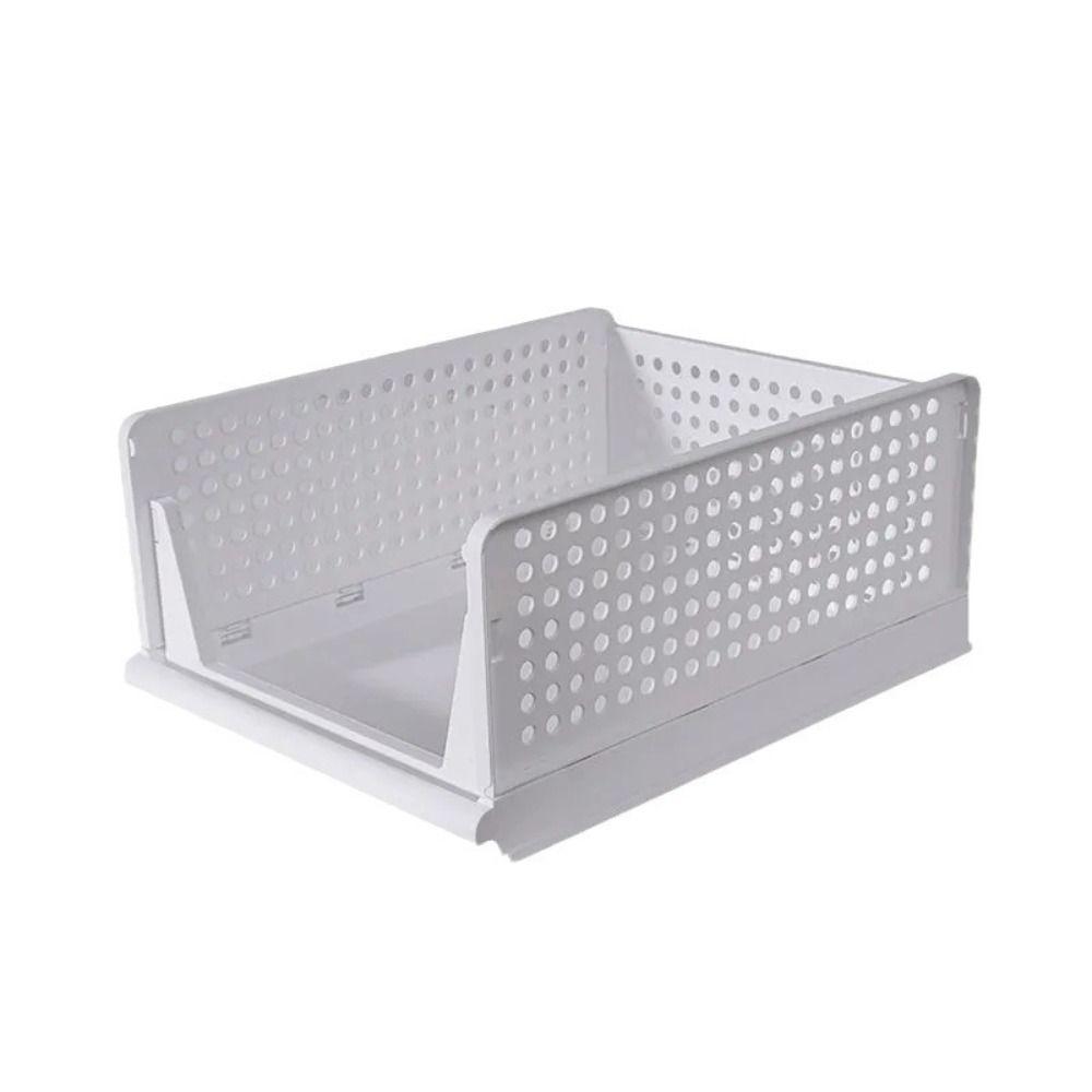 Plastic Clothes Sorting Rack Stackable Storage Baskets Saving Space Wardrobe Storage Box  Kitchen