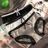 Sexy krajkové kalhotky bezešvé s nízkým pasem ultratenké průhledné s mašličkou dámské kalhotky sladké dívčí kalhotky