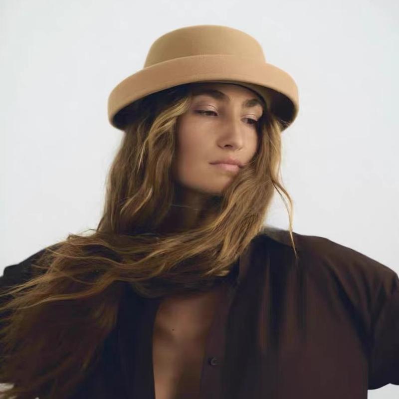 Autumn and Winter New Flat Top Wool Fedora Hats for Women Church Wedding Pillbox Hats Black Camel Ladies Elegance Felt Top Hat