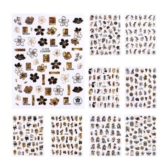 Manicure Decal Easy To Apply Lightweight Paper Black Bronzing Manicure Sticker Decal for