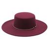 Damska Męska Kapelusz Fedora Elegancki Vintage Filcowy Kapelusz Metalowy Dekor Klasyczny Płaski Top Kapelusz Jazzowy Spersonalizowany Szerokie Rondo Cylinder