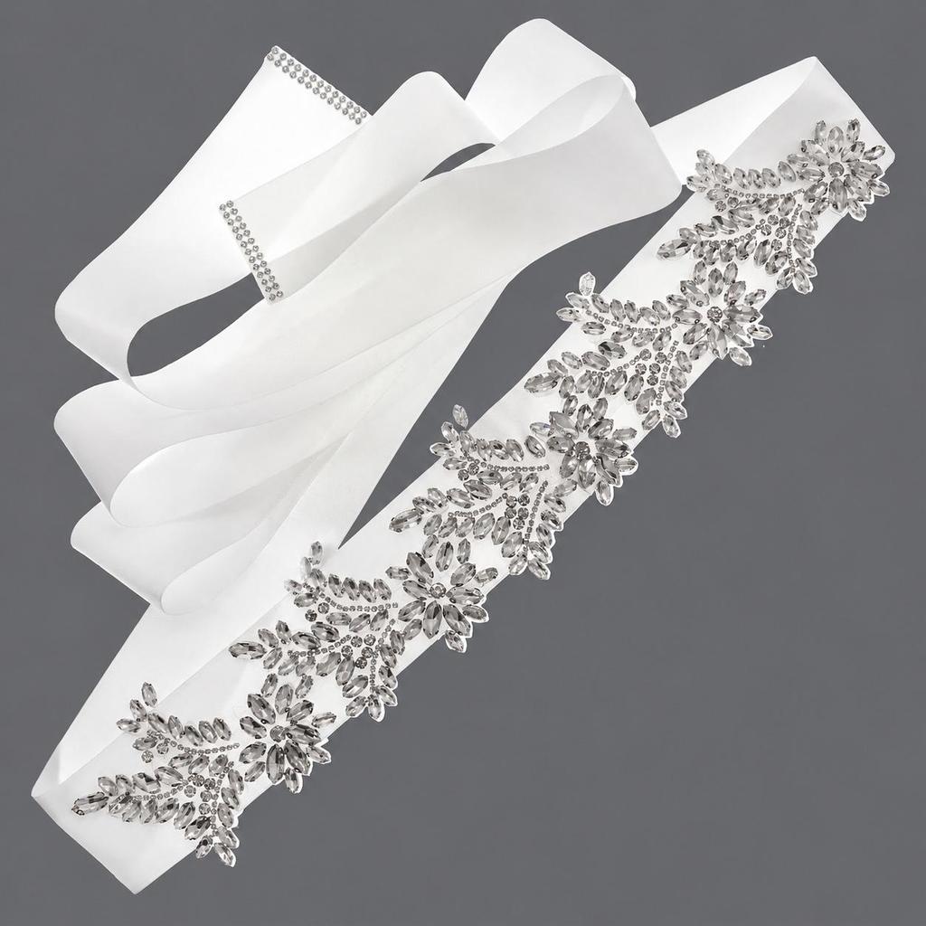 Elegant Silver Rhinestone Wedding Belt – Versatile High-End Dress Accessory for Fashion Shows and Performances