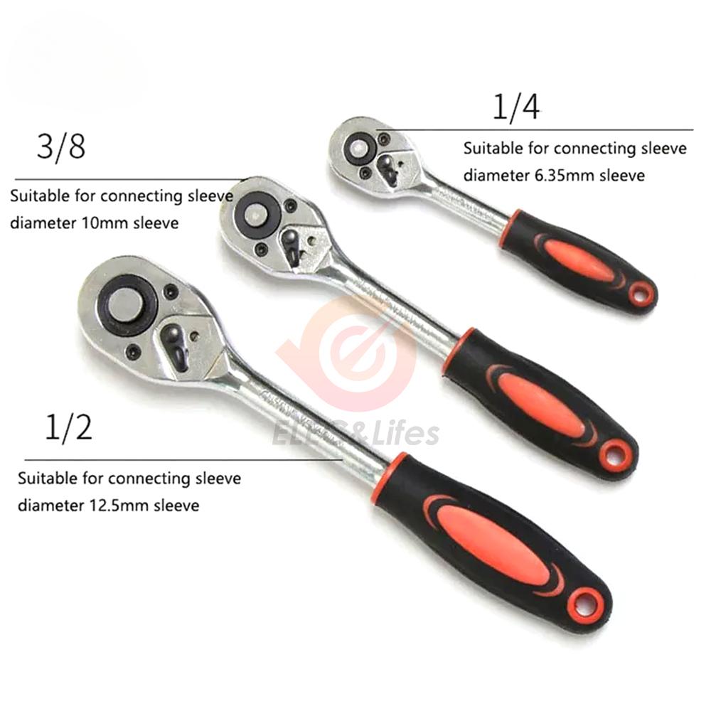 12-teiliges Steckschlüssel-Set mit 1/4 Zoll, 3/8 Zoll und 1/2 Zoll Verlängerungsstange, multifunktionaler Ratschenschlüsselsatz, Handwerkzeug-Set für Auto- und Motorradreparatur