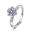 One Carat Six-Prong Moissanite Ring for Women - Internet Celebrity Style Live Broadcast Simulation