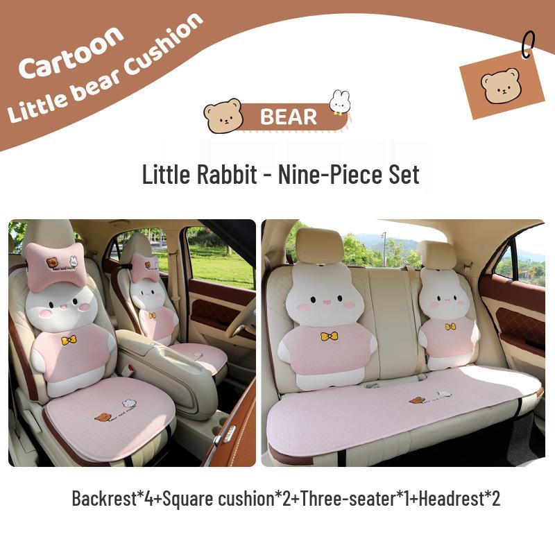 Pernă Scaun Auto Desen Animat - Universală, Bumbac-In Respirabil, Husă Scaun Spate pentru Patru Sezoane