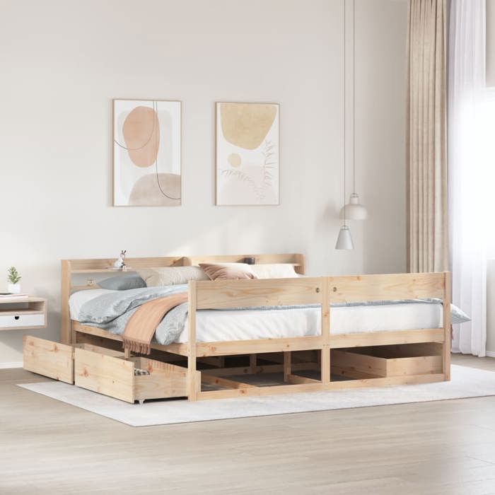 VidaXL Bed Frames Without Mattress 200x200 Cm Solid Pine Wood 3307110