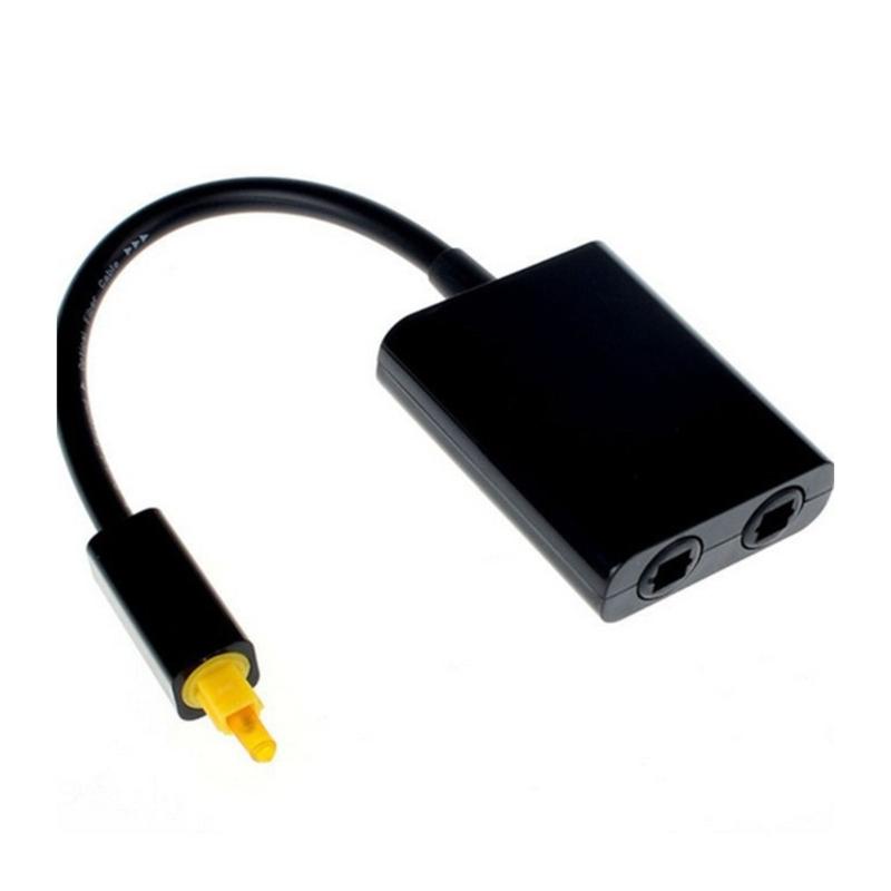 Double Port Digital Optical Sound Splitter Adapter Fiber Optical Sound Cable 1 In 2 Out Distributor for TV