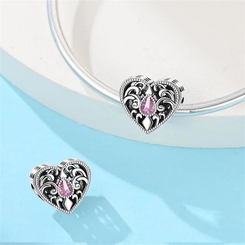 Sweety Copper Charms Love Butterfly Rose Green Zircon Pendant Beads Fit 4Mm Bracelets Diy Fine Jewelry Making
