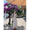 Sweet Wind Bow Lace-up Jacquard Dress Women's Summer Casual High-end Temperament Waist and Thin A-shaped Long Dress