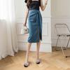 Fashion Spring And Summer Fashion Bandage One Step Hip Skirt Women Clothes Blue Black Skirts Formal