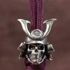 Japanischer Samurai Totenkopf Helm Messing Messerperle EDC DIY Paracord Gewebtes Armband Lanyard Anhänger Zubehör Outdoor Werkzeug Anhänger