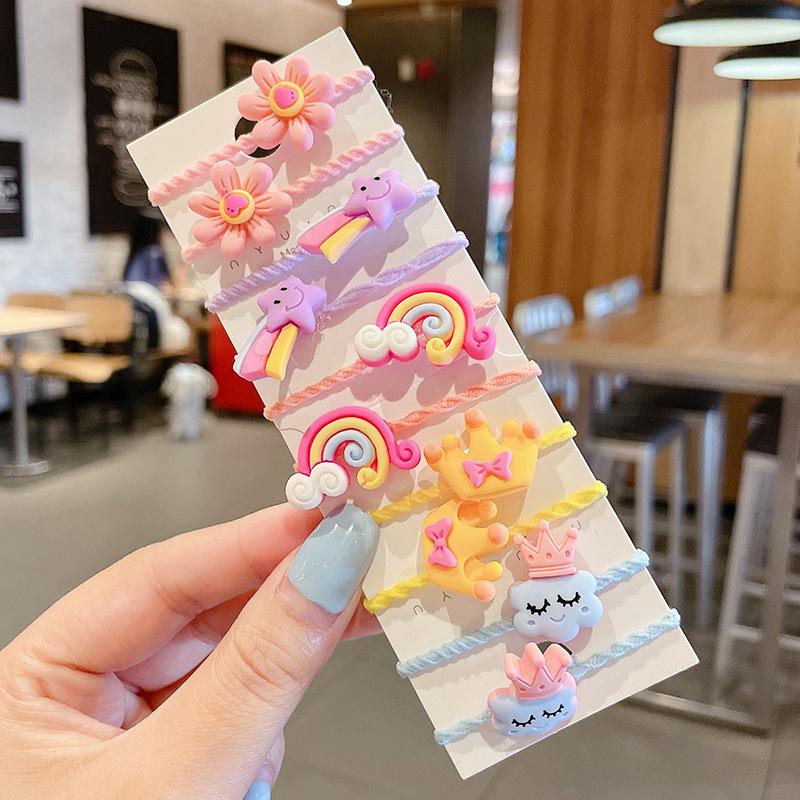 10PCS/Set Hair Bands for Children Cute Cartoon Animals Rubber Band Headwear Girls Baby Headband Scrunchies Kids Hair Accessories