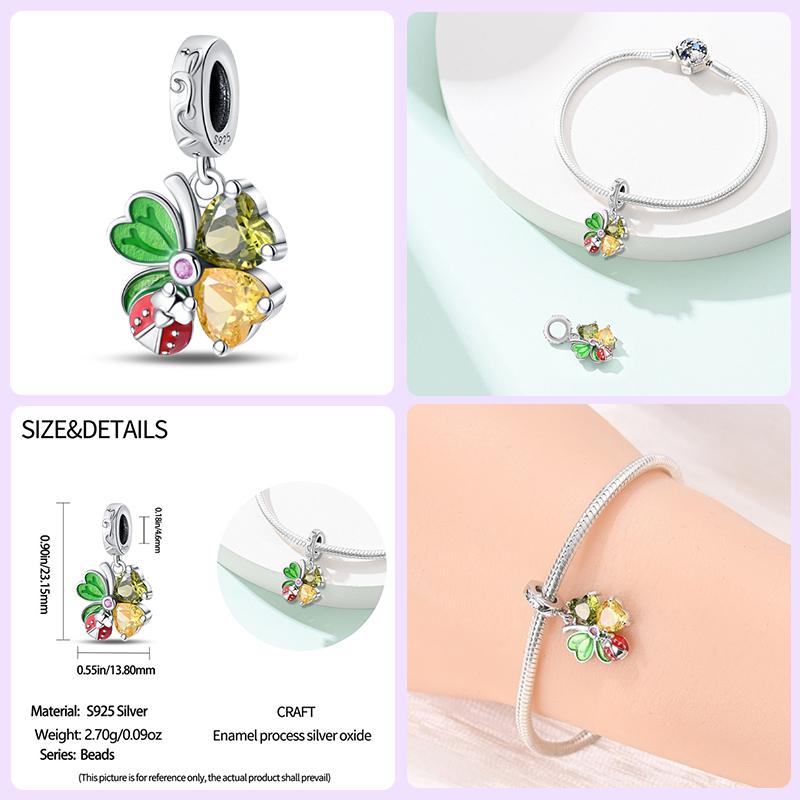 100% Copper Exquisite Cubic Zircon Butterfly Bee Ladybug Charms Bead Fit Qikaola Original Bracelet Fine Diy Jewelry