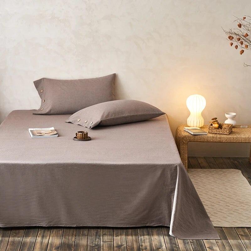 

Простыни из хлопчатобумажной пряжи класса А, окрашенные в стираную хлопковую простыню, однотонные простыни, двуспальные простыни, тканевые одноместные двуспальные кровати, семейные простыни 180x240cm 1pc