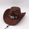 Accessori Testa di Toro alla Moda Cappello a Cilindro da Cowboy Occidentale Vendita Calda Transfrontaliera Cappello in Feltro di Lana Autunno e Inverno Cappello Jazz a Falda Curva da Uomo e da Donna