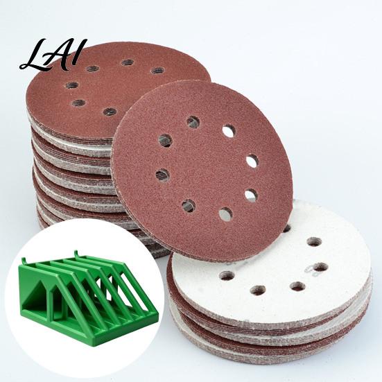 Desktop Storage Organizer Sandpaper Rack 5 Inch Sanding Discs Bins with Holed Disc Hooks And Slots Design Wall Mount Rack