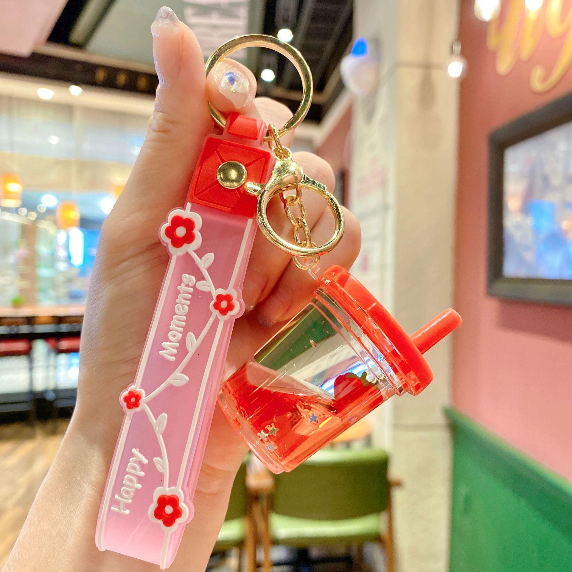 

Новый мультфильм в масляной соломе чашка брелок подвеска милая личность креативные фрукты зыбучие пески и брелок сумка подвесное украшение