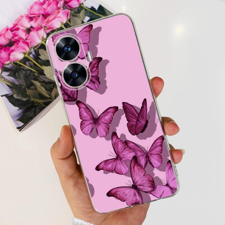 For Realme C55 Case RMX3710 Transparent Cover Fashion Patterns Soft Silicone Phone Cases For Realme C55 4G C 55 RealmeC55 Fundas