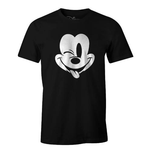 Disney Mens Mickey Mouse Winking Face T-Shirt