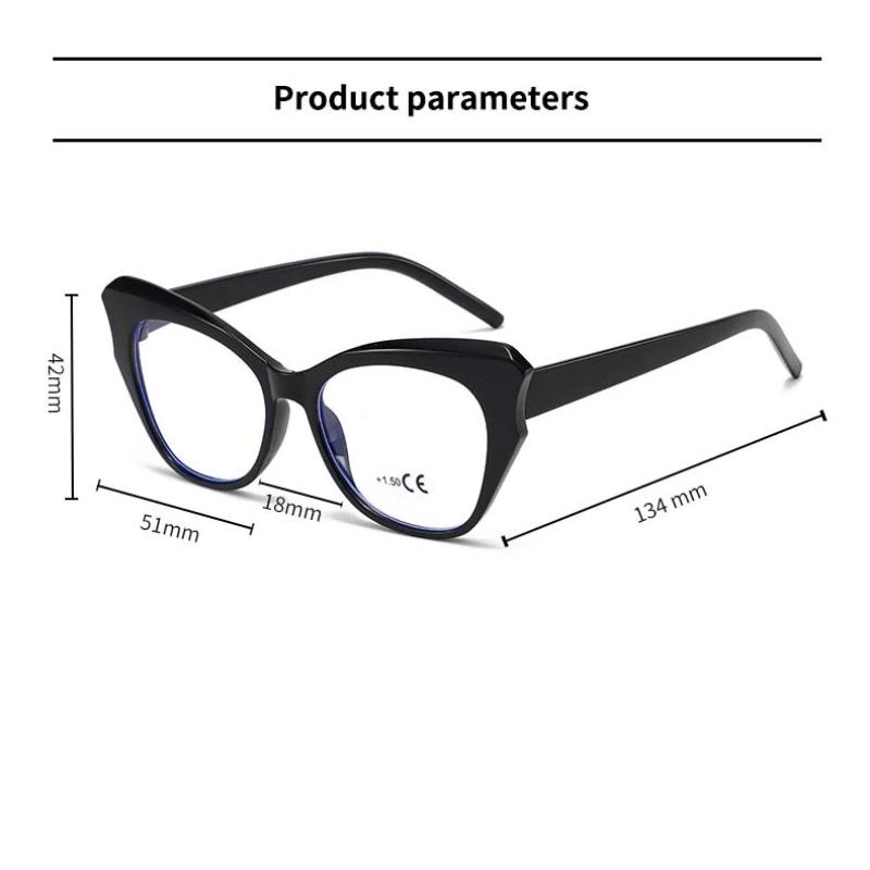 Men's and Women's Fashionable Large-Frame Reading Glasses High-Definition Anti-Blue Light Fashionable Hyperopia Glasses +4.0