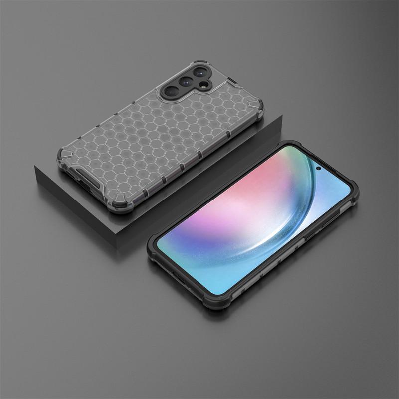 For Samsung Galaxy A55 5G Case Samsung Galaxy A05S A05 A15 A25 A35 A55 5G Cover Honeycomb Shockproof TPU Armor PC Phone Case