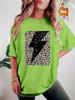 Plus size women's clothing, fashionable printed round neck T-shirt, casual style for women,