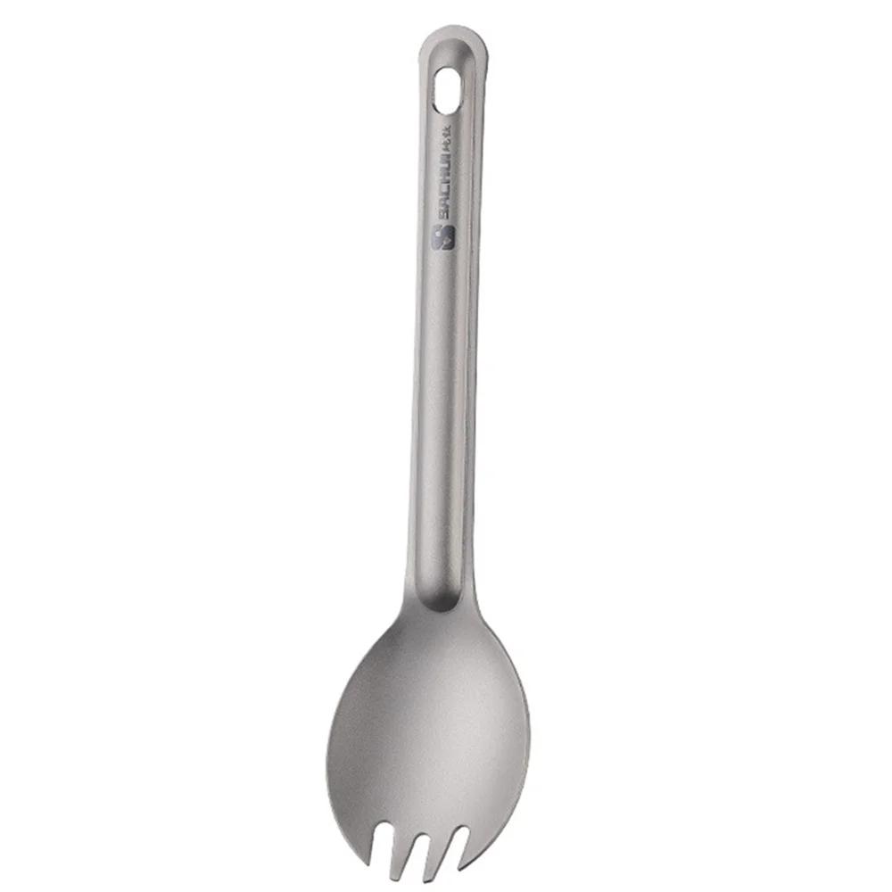 Camping Titanium Spork Spoon Outdoor Lightweight Fork Tableware Portable Picnic Hiking Travelling Ultralight Dinnerware 1PC