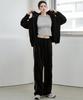 MALOUPE 2170 Velvet Elastic Waist Pants (Black)