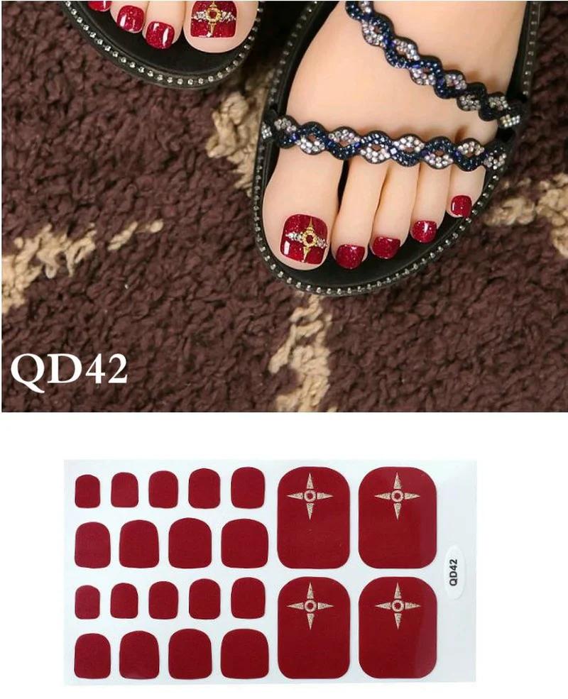 

1Pcs 22tips / Sheet Nail Sticker Fashion Toe Nail Sticker Nail Random