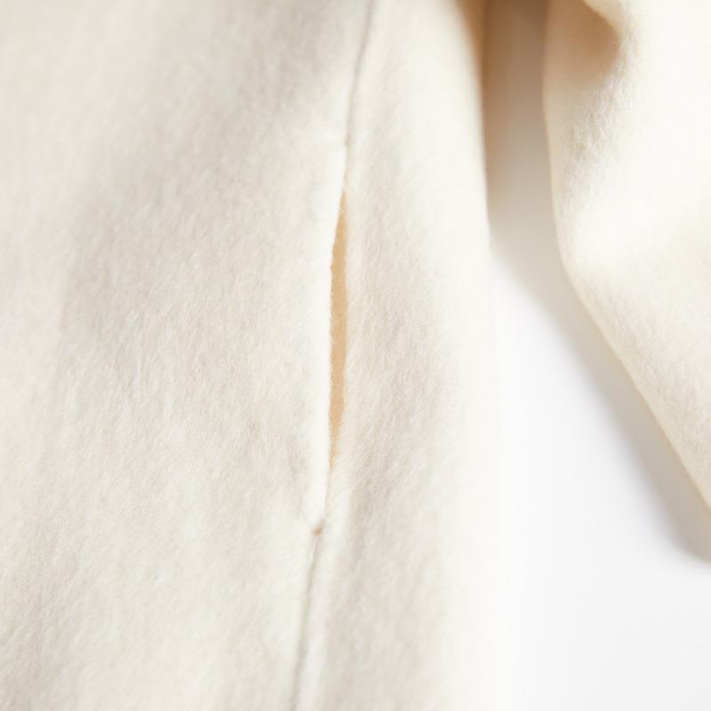 Wool Coat Women's Double-breasted College Style Coat Cashmere Premium Feeling Tweed Jacket Autumn and Winter