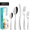 Stainless Steel Tableware Suit Steak Knife, Fork and Spoon 20/30 Pieces Suit Five Main Pieces Tableware