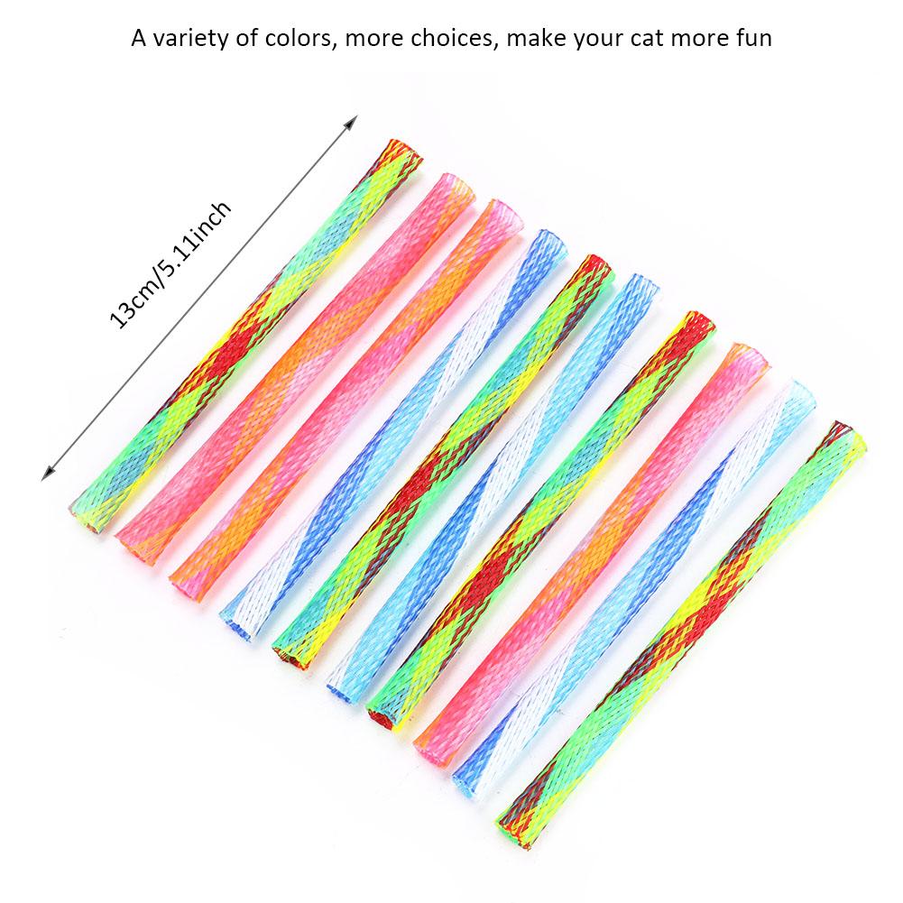 10Pcs Freely Folding Spring Shape MultiColor Cat Bouncing Toy Good Elasticity Pet Playing Toy
