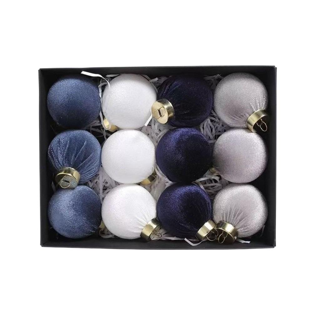12pcs/SET Velvet Velvet Christmas Balls Set 6cm Christmas Tree Ornaments  Party Supplies